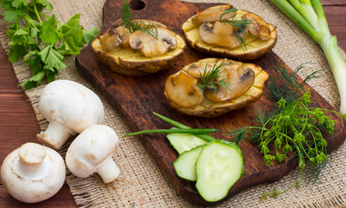 Запеченный картофель с грибами