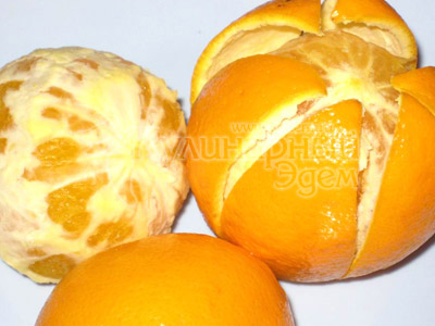 Творожный торт с апельсинами, чистим апельсины