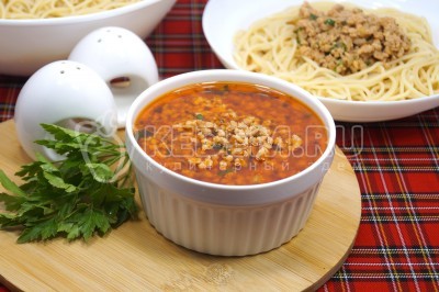 Соус с фаршем к макаронам и спагетти