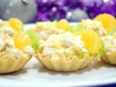 Тарталетки с салатом «Мандариновый рай»