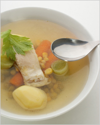 Суп из рыбных консервов с горошком