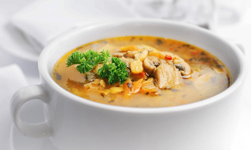 Суп с грибами и рыбой