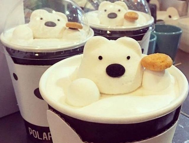 Тайваньское кафе предлагает напитки с плавающими в них полярными медведями