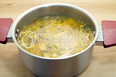 Добавит в суп овощи, посолить и варить на медленном огне 20 минут.